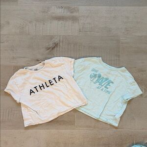 Athleta Girl White and Light Blue Daily Tees